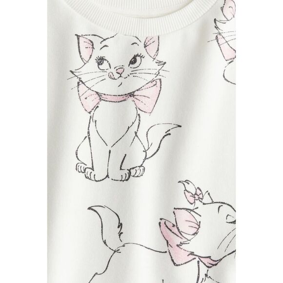 H&M Disney Girls Aristocats Marie French Terry Sweatshirt Size 12/14 NEW w/ Tags - Picture 2 of 10
